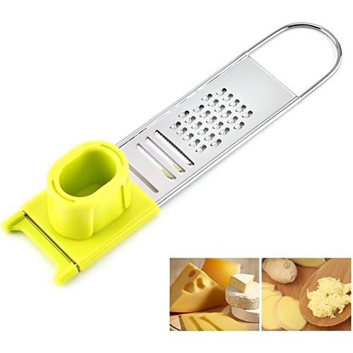 A safe and comfortable kitchen grater with stainless steel blades and finger hooks, with modern design, with a holder, perfect for making vegetables with multicolored and multicolored vegetables