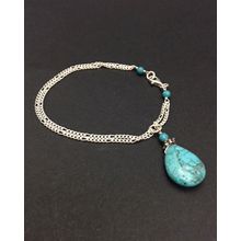 Gemstone Bracelet - Silver &amp; Baby Blue