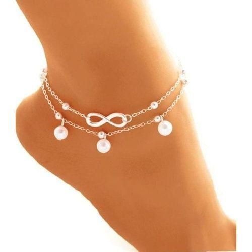 Handmade Anklet With Infinity Shape And Natural Pearls(Farmer)