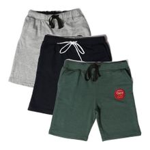 Bundle of 3 Elastic Waist Slip On Kids Short - Navy,Grey,Olive