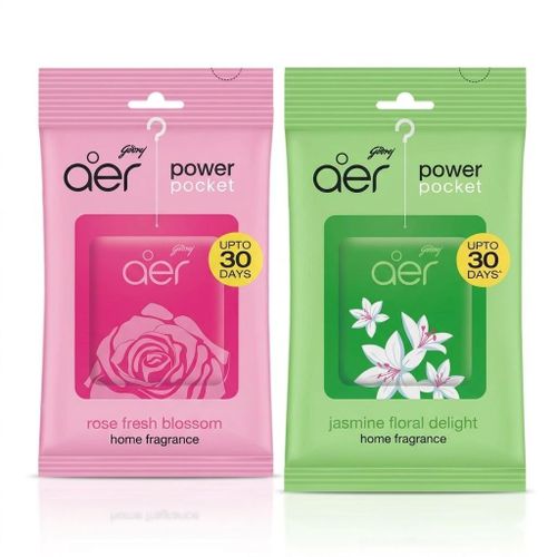 Aer Power Pocket Jasmine Floral 10g & Rose Fresh Blossom 10g (2 Count)