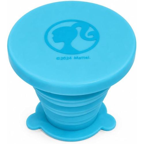 Premium Collapsible Silicone Travel Cup with Lid & Stable Base, BPA Free Retractable Drinking Cup, Portable Foldable Reusable Camping Hiking Outdoor Coffee Water Cup (Turquoise)