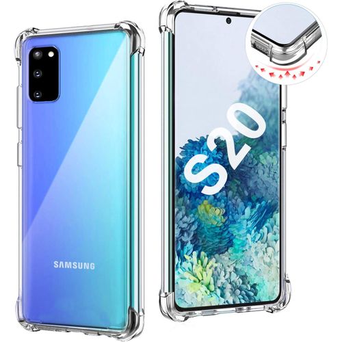 جراب شفاف بتصميم مضاد للصدمات لموبايل سامسونج جالاكسي S20 من تين تيك شفاف