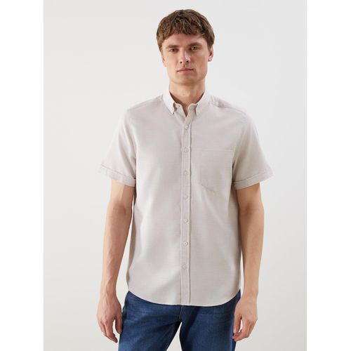 Regular Fit Short Sleeve Dobby Men's Shirt