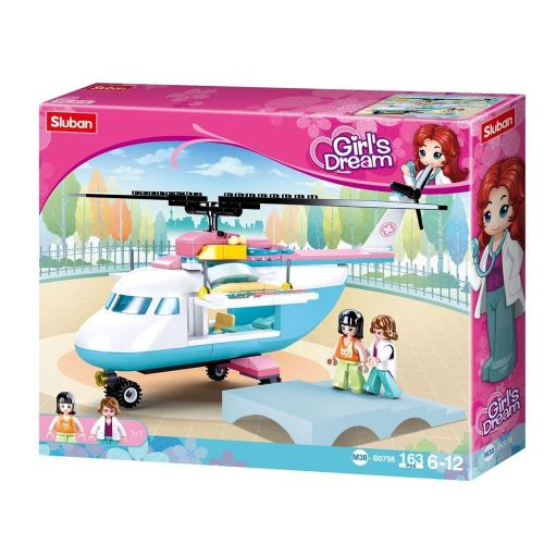 Girl’s Dream Medical Helicopter Bricks Set 163 Pieces - M38-B0798