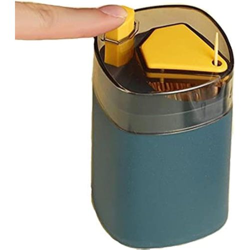 Toothpick Holder Dispenser, Pop-Up Automatic Toothpick Dispenser, Toothpick Storage Box (Blue)