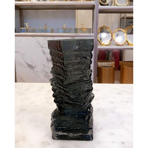 Modern Textured Black Porcelain Decorative Vase - 23cm Height
