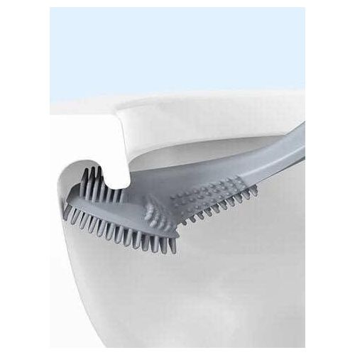 Silicone toilet brush - Flexible bathroom brush for reaching tight corners - Practical design for cleaning toilets and tiles quickly and efficiently