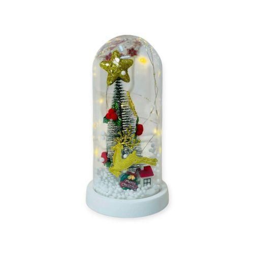 Christmas Tree Glass Cover with Colorful LED Light, Mini Christmas Tree in Glass Dome, Creative Home Tabletop Decorations for Party Wedding Valentines Gifts Home Desk Decor