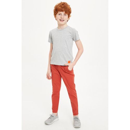 Regular Fit Gabardine Trousers - D.Orange