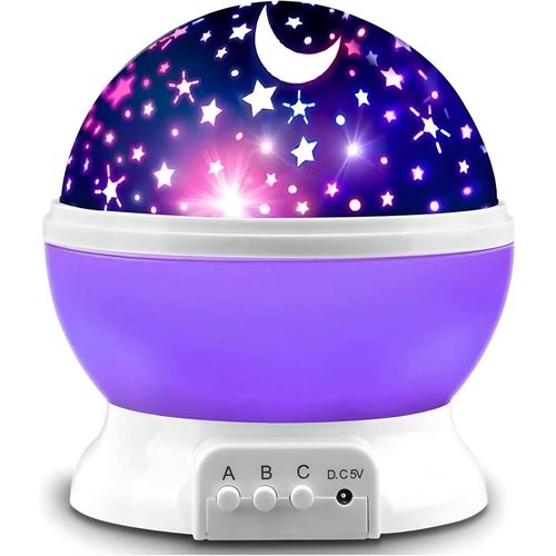 LED Night Light - Bright and Decorative Globe Design with Stars and Crescent Shapes, Perfect for Creating a Comfortable and Inviting Atmosphere in Your Home or Office