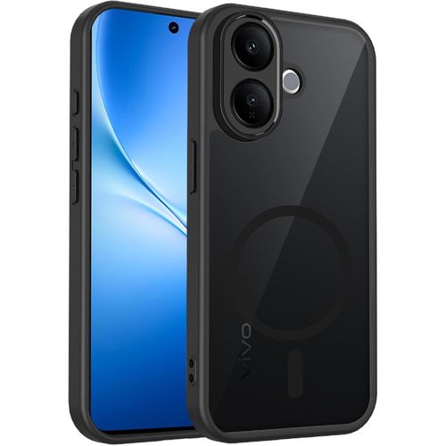 Case Compatible with Vivo V60 Lite, Compatible with MagSafe, Airbag Protection, Translucent Matte Thin Shockproof Case-Black