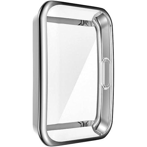 For Honor Band 6 Watch Case Soft TPU Protective Cover For huawei watch case Frame Bumper Shell, Silver