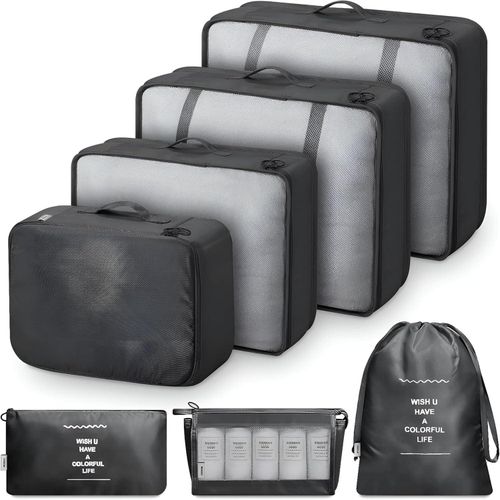 Travel Bag-set set of seven pieces to regulate the luggage with luxury finish and multiple colors, excellent for long trips and multi-use vacations