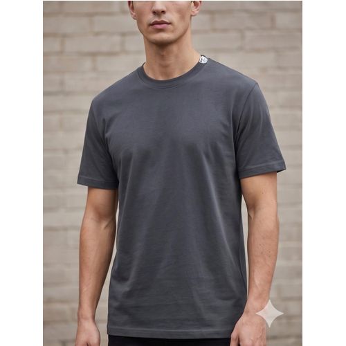 Premium 100 Cotton Plain Round Neck T-Shirt - Dark Grey