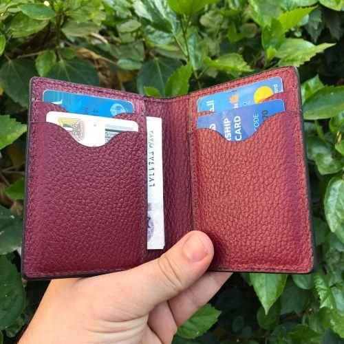 Genuine Leather Credit Card Holder Wallet RFID Blocking NFC Grred-x2