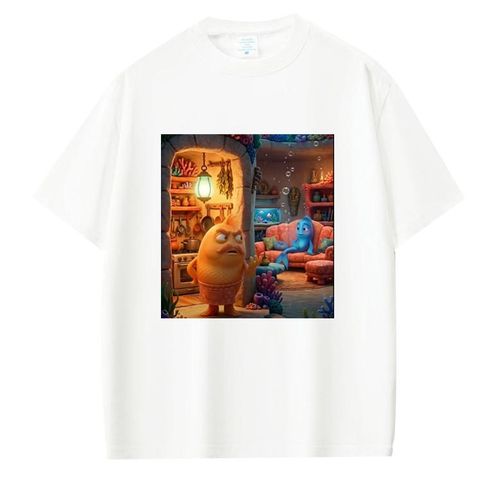 White cotton T-shirt Qaa al-Hamour(bernie and cinder lumen)