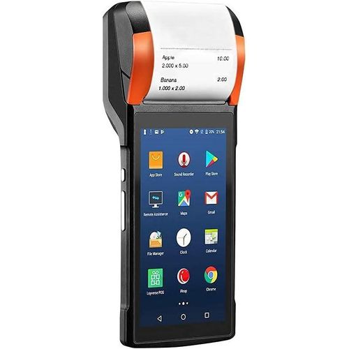 V2 POS Terminal with Receipt Printer Speaker Camera and Barcode Scanner All in One Handheld PDA Printer Android 71 System Support 4G WiFi and Bluetooth - T5930 - Black