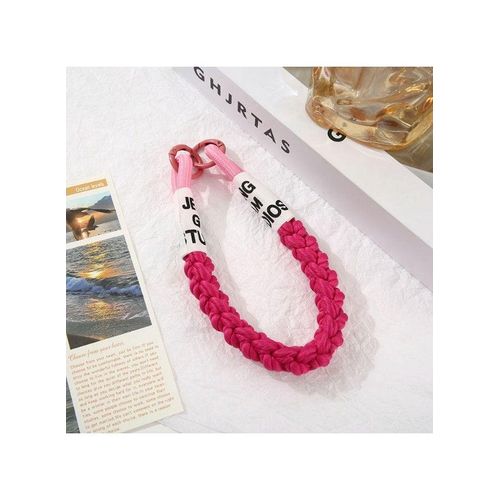 Women's Wrist Strap for Phones Cute -Printed Braided Outdoor Anti-Lost Phone .Color Hot Pink ...