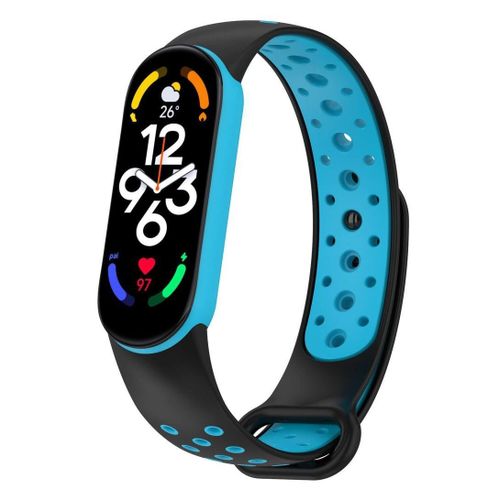 Strap for Xiaomi Mi Band 3/4 Women Men Armband, Two Colours Breathable Adjustable Soft Silicone Replacement Strap (Black/Blue)