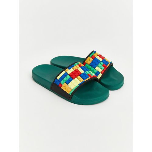 Block Patterned Boy's Slider