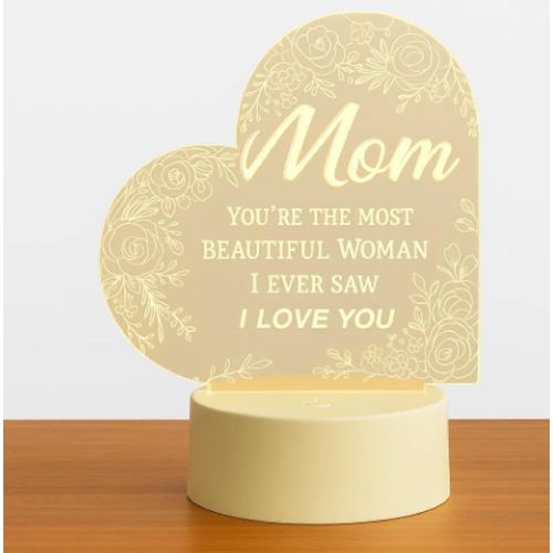 You're The Beautiful Woman 3D Night Light Mothers Day Gift from Daughter Son Mom LED Illusion Lamp Souvenir Sign Mom Gift