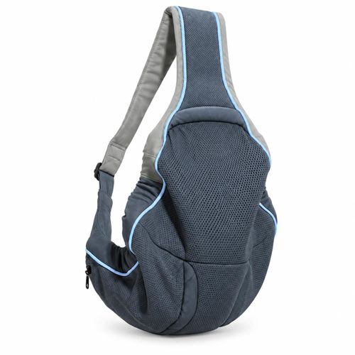 Aiiebao 8807 Padded Baby Sling Carrier with Deep Pouch and Adjustable Wide Shoulder Strap for Newborns – Gray & Sky blue