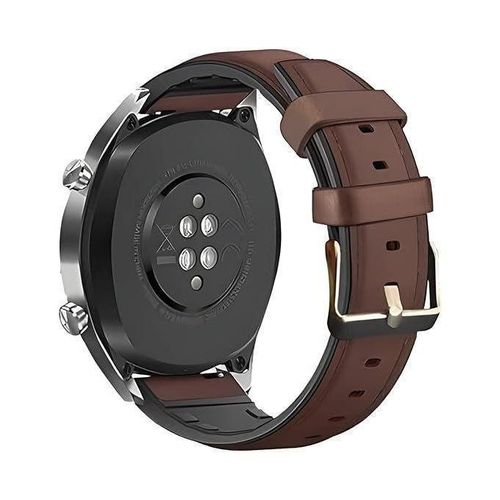 22mm Genuine Leather Replacement Watch Band Compatible with Samsung Watch, Huawei Watch 3, Gear S3, Huawei Watch 3/3 Pro/GT2 (46mm)/GT2 Pro/GT2e - Dark brown