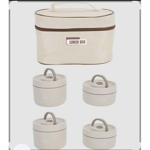 Thermal lunchbox in an insulated bag – 4 airtight food containers- Ideal for work, school, and travel