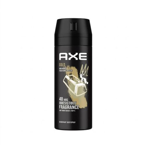 Gold Deodorant Body Spray 150ML for Men - Oud Wood & Dark Vanilla Fragrance with Daily Body Odor Protection & Long-Lasting Freshness