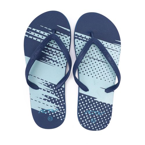 Printed Beach Slip On Flip Flops - Blue Shades