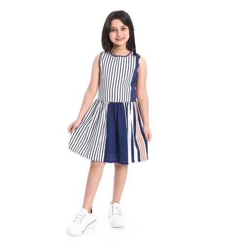 Ted Marchel Girls Flower Round Neck Casual Dress-By Brands For Less