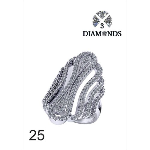Platinum Plated Ring For Women With Zircon Stone - Silver