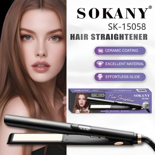 Sokany, Hair Straightener, Ceramic Coating, Excellent Material, Effortless Glide, Smooth Style, 220c Max