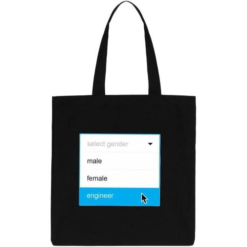 Personalized Tote Bag, Custom Arabic and English Name Canvas Handbag, Aesthetic(ENGINEER) Cotton Shoulder Bag for Women, Casual Grocery and Shopping Bag Black 13