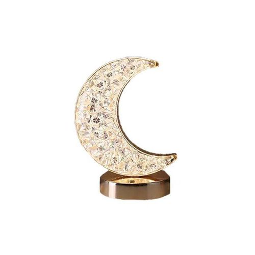 Wireless Moon Decorative Table Lamp with Touch Sensor Creative Moon, USB Powered Crystal Night Light, Acrylic Bedside Lamp for Kids Bedroom, Romantic Desktop Decor (Moon)