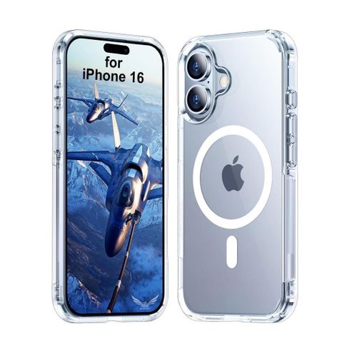 Magnetic Case for iPhone 16 inches, Transparent Case Compatible with MagSafe, Ultra Thin TPU Silicone + PC Protective Cover Anti-Shock Anti-Scratch Bumper Case for iPhone 16