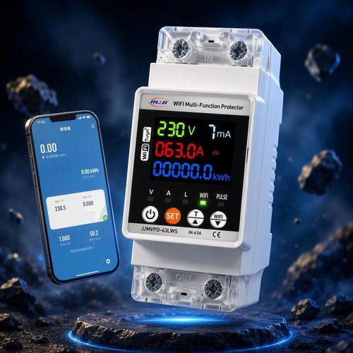 WIFI Smart Switch TUYA Energy Meter Kwh Metering 63A Circuit Breaker Timer with voltage current and leakage protect JJMVPD-63LWS