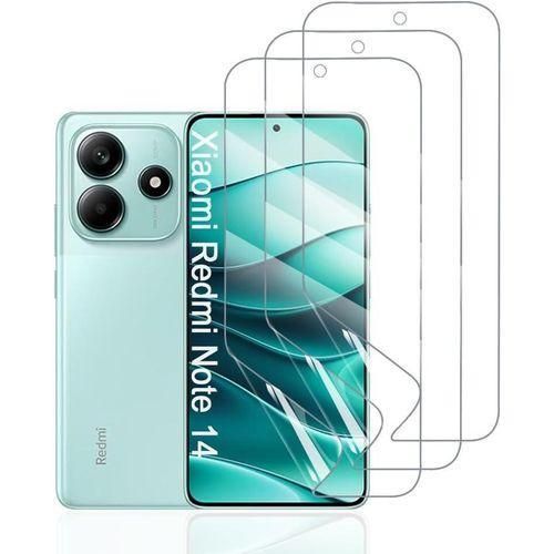Hydrogel Protective Film for Xiaomi Redmi Note 14 4G/5G, 3 Pieces HD Transparent Soft TPU Screen Protectors (Not Tempered Glass)