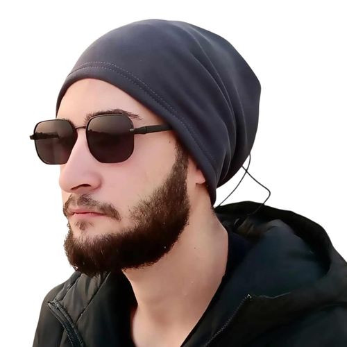 Men's cotton lycra ice cap, loose-fit design, black color