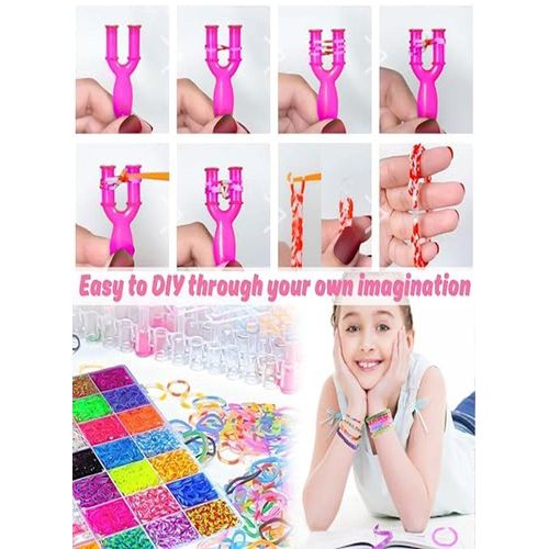 4500+ Loom Bands Starter Kit, Loom Band Board Friendship Bracelet Kit with 28 Grids Storage Case