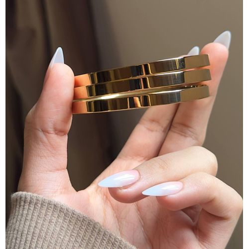 3-Piece Stainless Steel Bangle Bracelet Set - Anti-Tarnish Luxury Jewelry