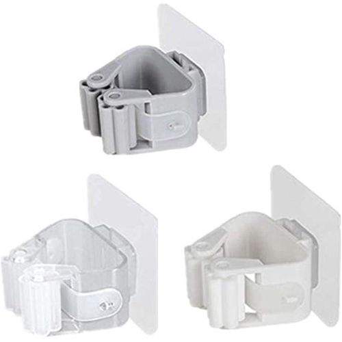 3 PCS Wall Mounted Storage Mop Holder Brush Broom Hanger Storage Rack Kitchen Organizer with Mounted Accessory Hanging Kitchen Tool