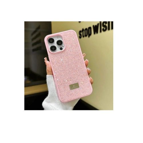 Glitter Back Case For Iphone 16 Pro Max Luxury Bling Glitter Design Back Cover for Girls Women Bumper Anti-Scratch Bumper Slim Shell Phone Case (Pink)
