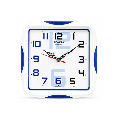 Elegant Square Wall Clock - Analog in Blue - Model 9751