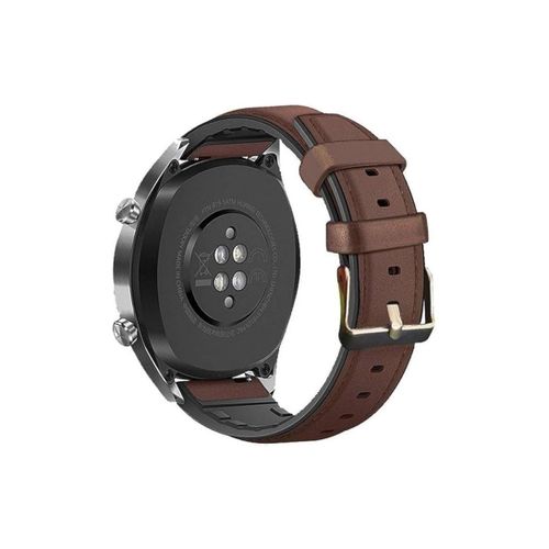 22mm Brown Leather Watch Band Compatible with Samsung Watch 3/4/5/6/Active/Active 2 - Huawei GT2 42mm - Ultra Soft Leather Replacement Strap for Men Women