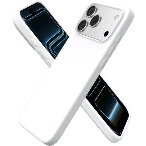 Compatible with iPhone 17 Pro 6.3-Inch Case, Premium Liquid Silicone Case, Full Body Protective Cover, Shockproof, Slim Phone Case, Anti-Scratch Soft Microfiber Lining (White)