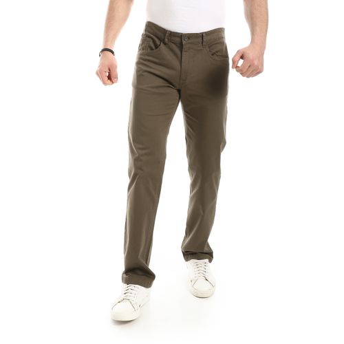 Army Green Multi Pockts Slim Fit Pants