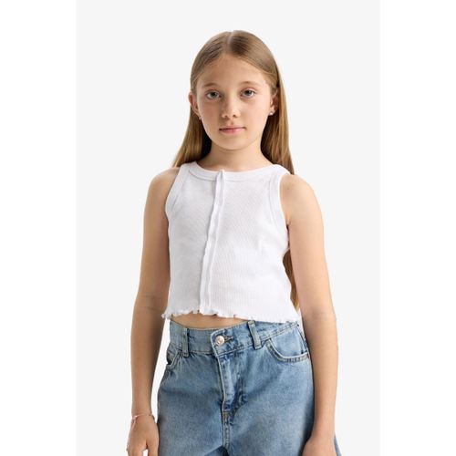 Girl Crew Neck Fitted Athlete - White