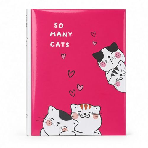 A4 4-Ring Binder Folder – Cat Design – Refillable Document Organizer - 1pcs - No:1197